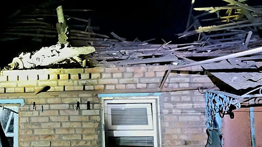 High-rise building on fire because of strike in Kryvyi Rih