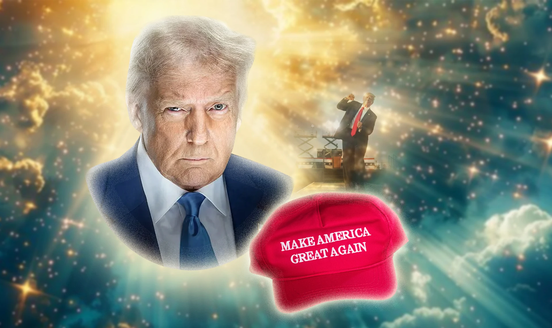 Trump First. A tale of American exceptionalism, MAGA baseball caps, a TV show god, and the Grinch