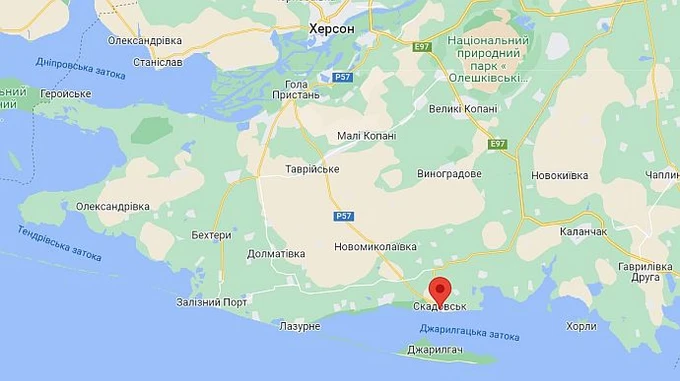 Shots are heard in Skadovsk, Kherson Oblast