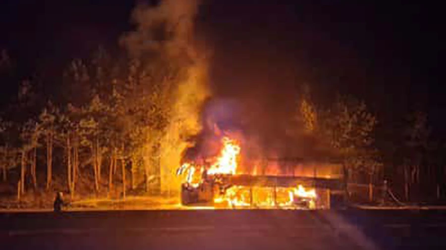 В Болгарии загорелся автобус с турецкими туристами