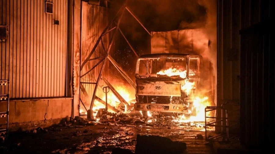 Warehouses ablaze in Odesa after Russian drone attack – photos, video