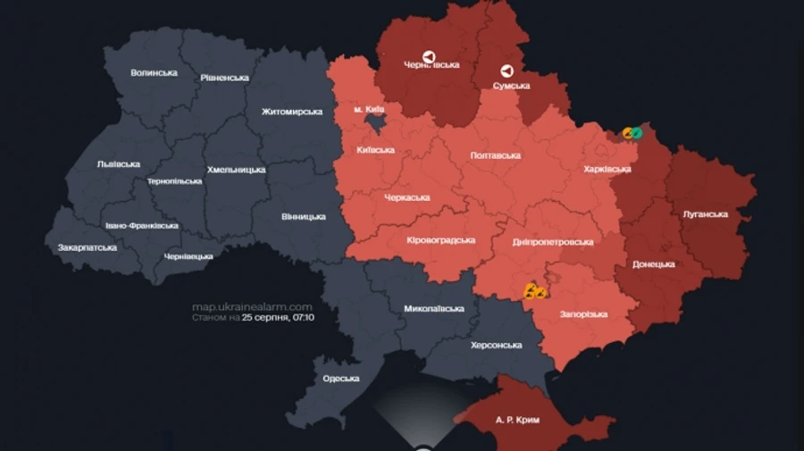 В ряде областей звучала тревога из-за угрозы баллистики