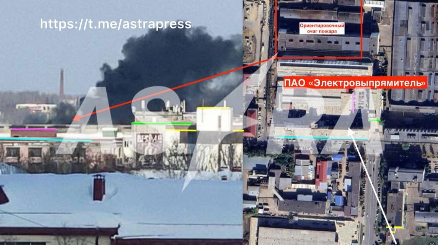 Fire breaks out in Russia's Saransk, reportedly at plant making power electronics for Russian troops