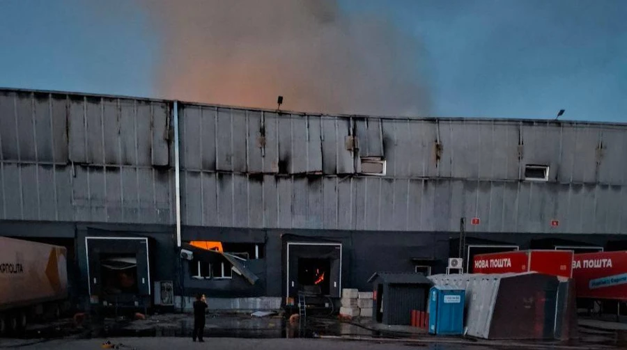 Russian drone hits Nova Post depot in Kharkiv, damaging lots of parcels