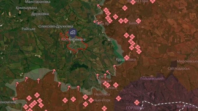 Russians attempting to encircle Kostiantynivka from three directions