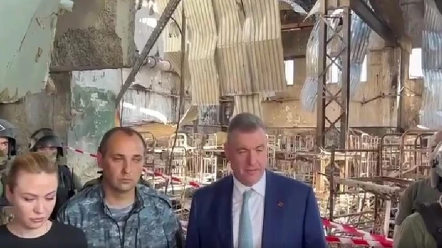 Leonid Slutsky from the Russian State Duma brings international experts from North Korea and Nicaragua to Olenivka