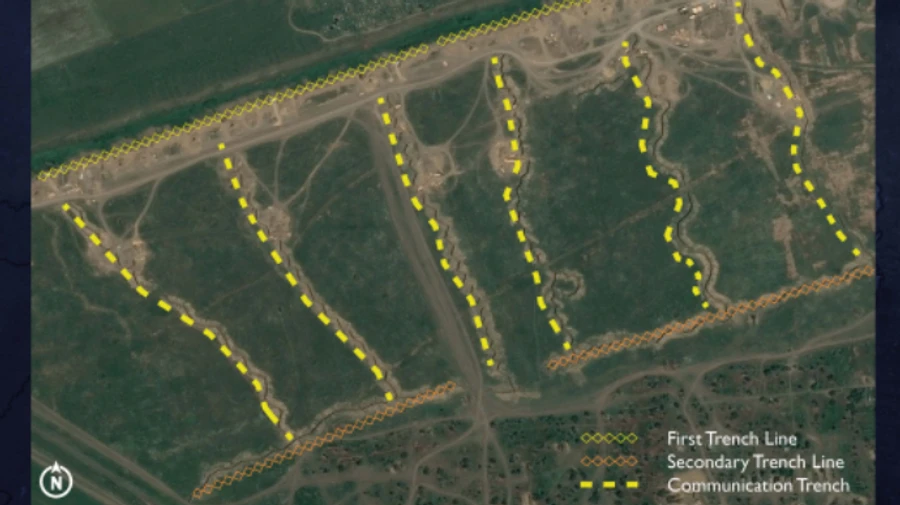 Британська розвідка показала оборонні укріплення росіян на півночі Криму