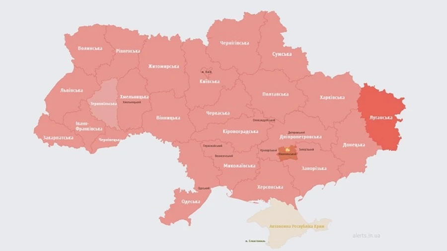По всей Украине была объявлена воздушная тревога
