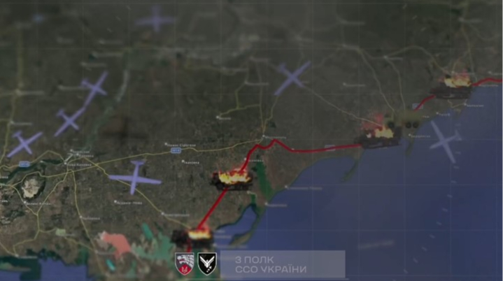 Ukrainian forces take air control of part of land route to Crimea – video