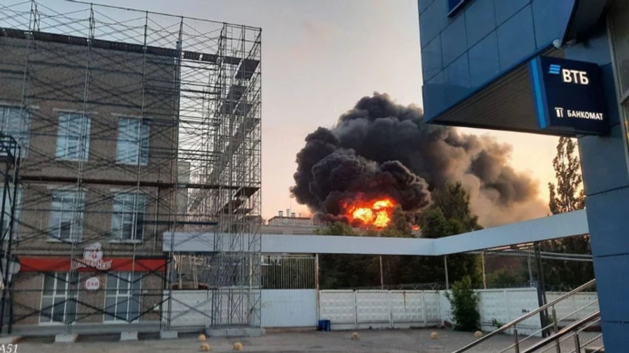 Russian defence plant on fire after attack – videos