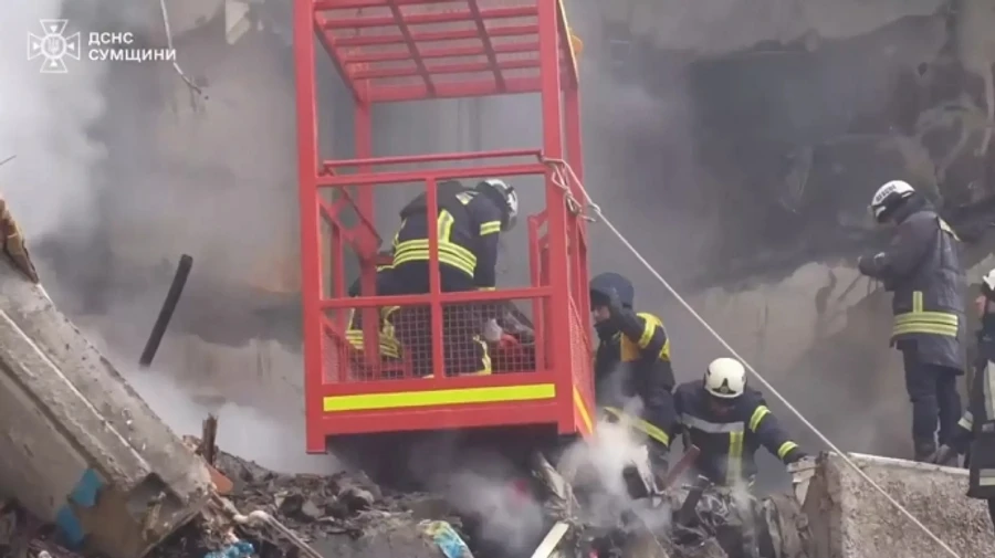 Russian UAV attack on Sumy: body of second victim retrieved from under rubble