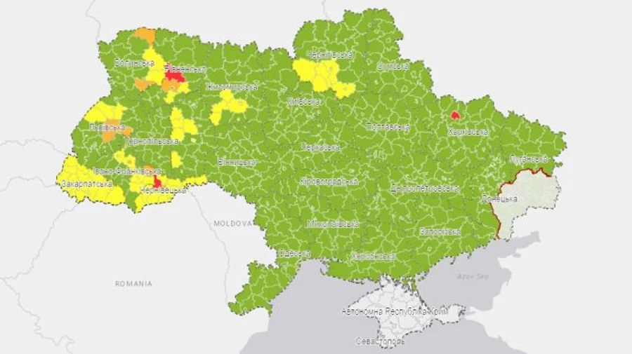 Харків потрапив у червону зону, а Тернопіль став зеленим. Але ненадовго