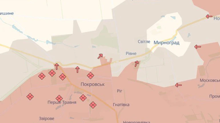 DeepState: Армія РФ просунулася в Покровському та Бахмутському районах