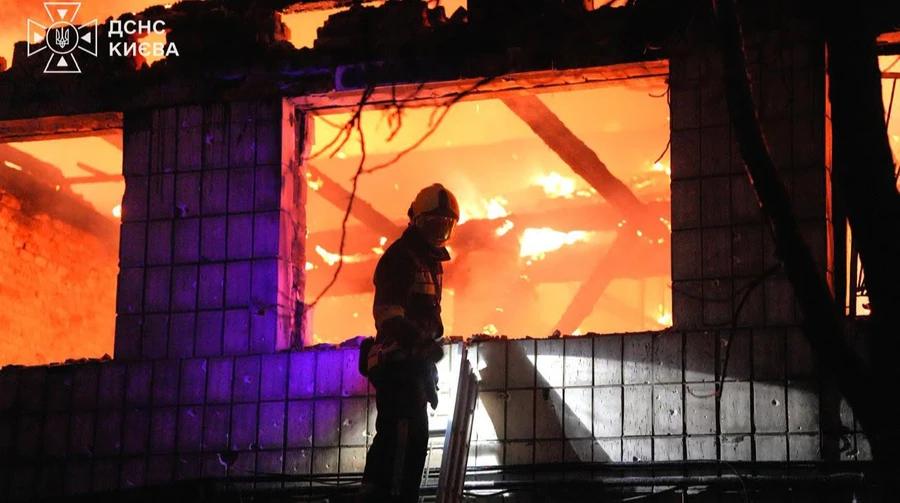 Eight people killed, including railway workers, in overnight Russian attack on Kyiv – photos
