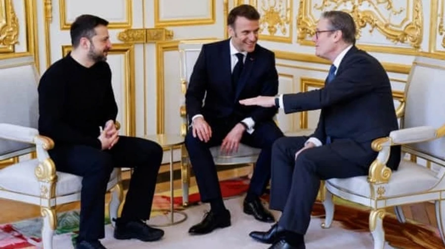 Зеленский, Стармер и Макрон провели короткие переговоры перед встречей решительных коалиции