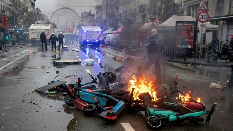 После победы Марокко над Бельгией на ЧМ по футболу начались погромы в Брюсселе