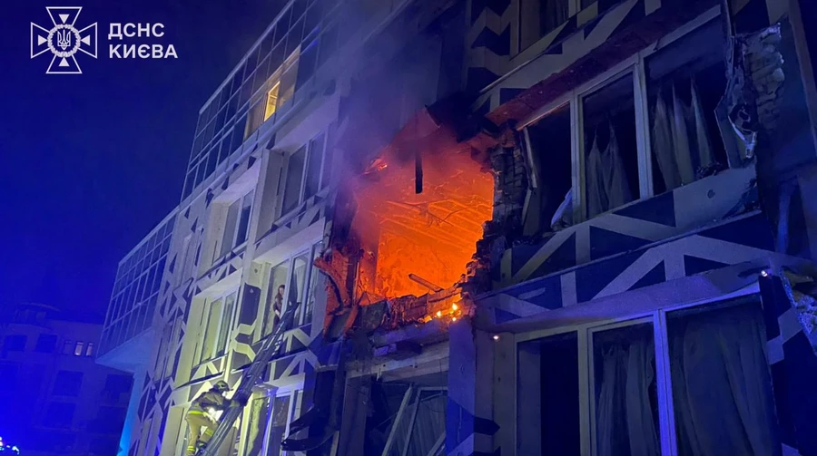 Russian attack on Kyiv: medical facility on fire, one person killed