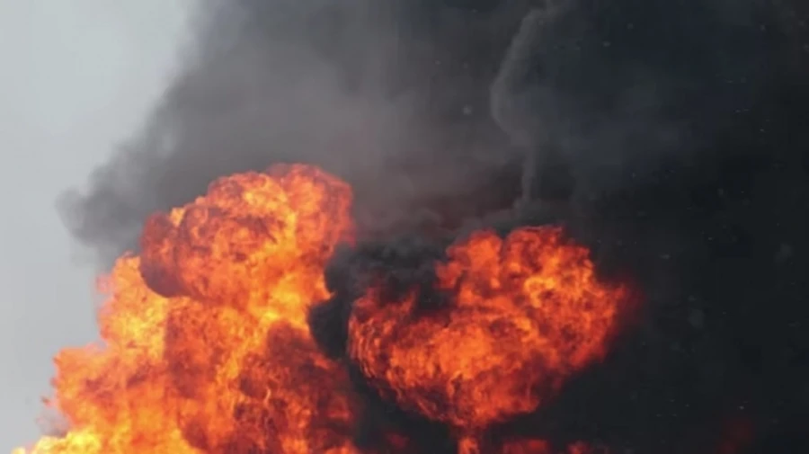 Fire breaks out at facility in Russia's Kursk Oblast following drone attack