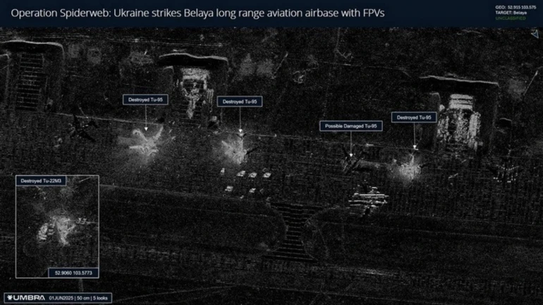 First satellite images of destroyed Russian aircraft at Belaya airbase appear online