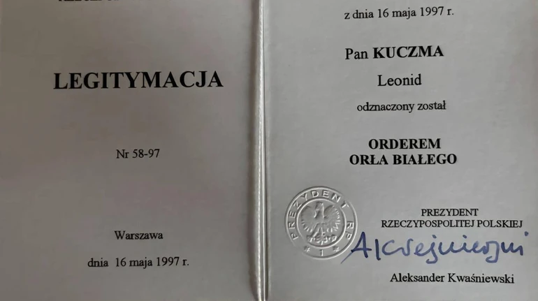 Кучма відмовляється від ордена Білого Орла