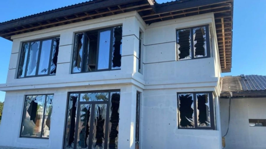 Russians attack Nikopol district with drones in morning, setting house on fire and causing damage