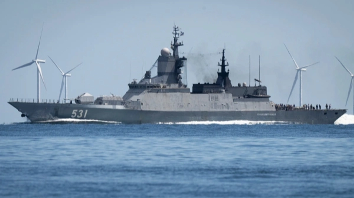Russia's defence minister awards medal to captain of ship that fired flares towards Danish helicopter