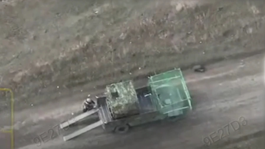 Ukrainian forces post video of ground drone being used to retrieve damaged robotic system – video