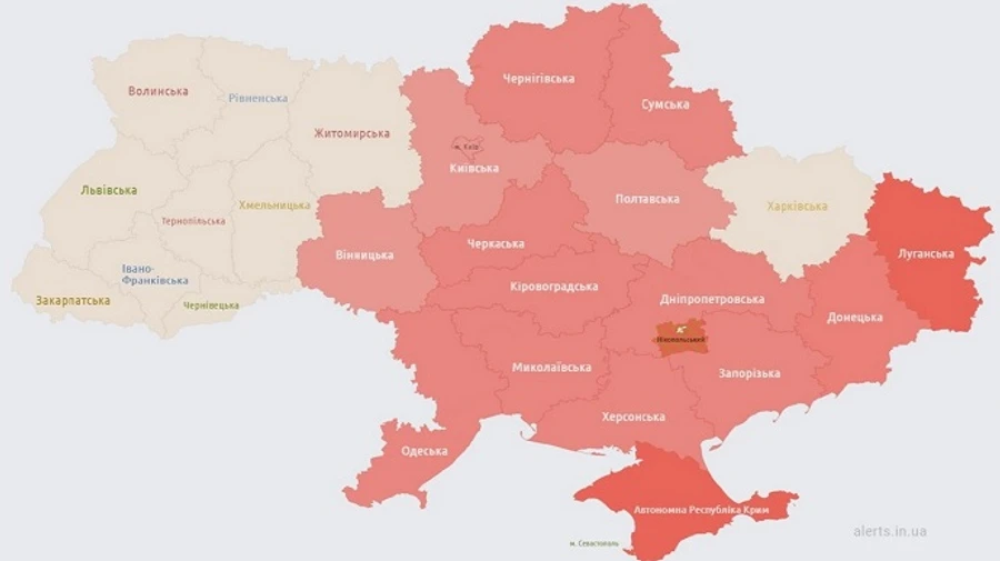 В Киеве и многих областях Украины объявлялась воздушная тревога