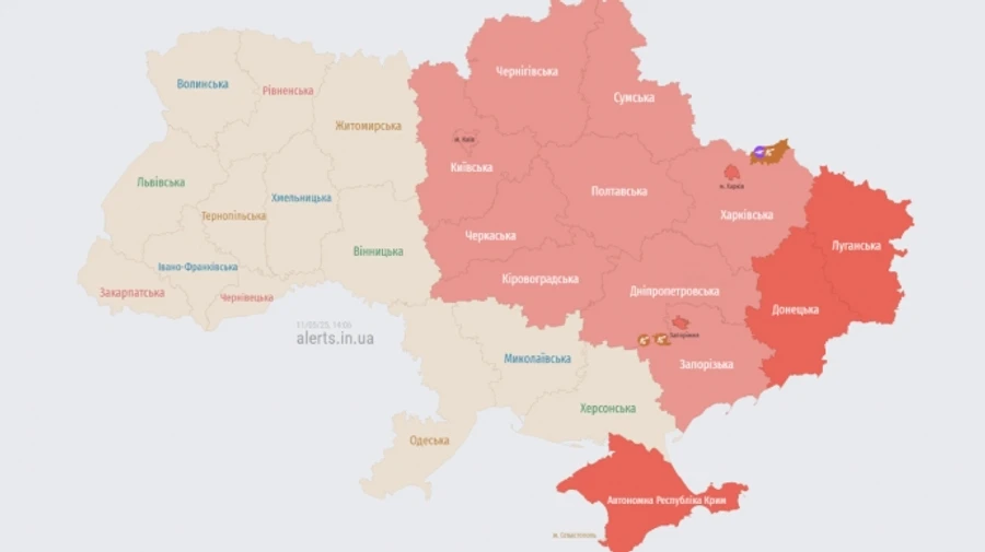 У Києві та в половині областей лунала повітряна тривога