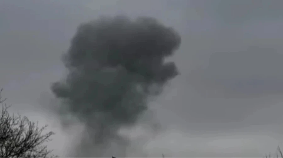 Industrial facility on fire in Brovary after Russian attack