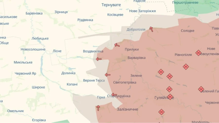 DeepState: Війська РФ просунулись біля двох сіл в Запорізькій області