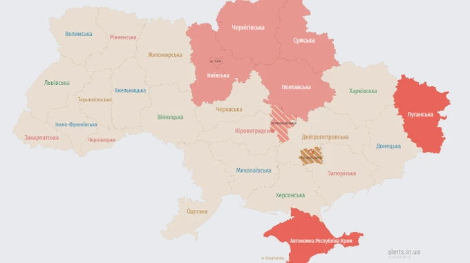 Air-raid warning issued throughout Ukraine due to drone and missile threat