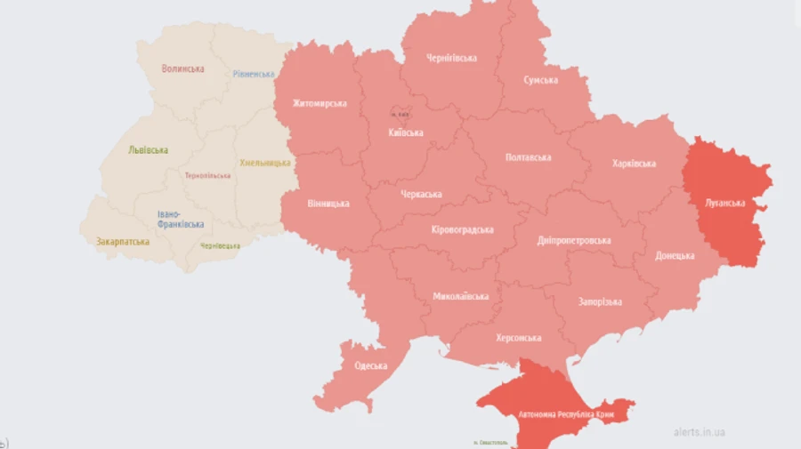 Air-raid warning announced throughout Ukraine 