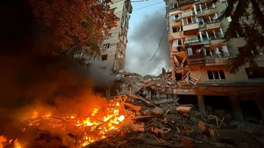 Collapse risk reported at nine-storey residential building hit by Russian missile in Kyiv – photos, video
