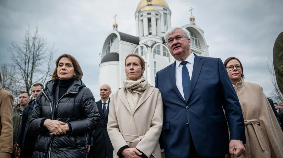 Europe's security is decided here: EU chief diplomat Kallas and foreign ministers visit Bucha