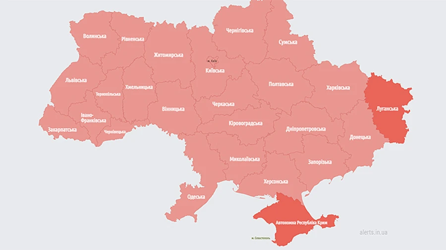 По всей Украине раздавалась воздушная тревога 