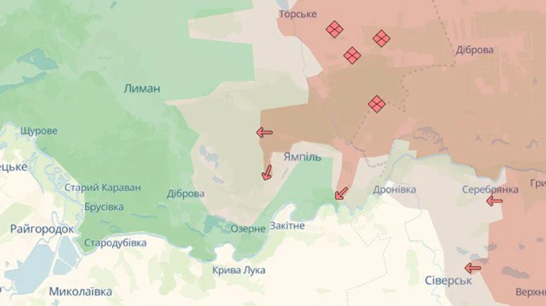 DeepState: Россияне продвинулись вблизи Северска и еще двух сел в Донецкой области