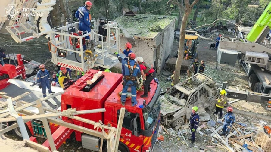 Russian strike on nine-storey building in Kyiv: one person rescued, five remain unaccounted for