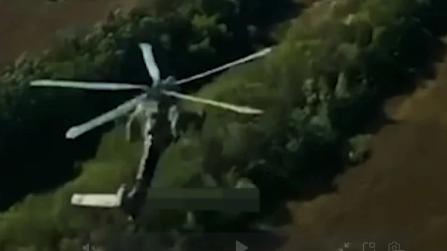 Ukrainian troops post footage of Russian attack helicopter being struck by anti-aircraft FPV drone