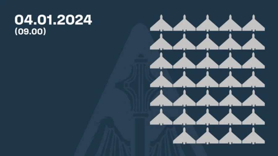 ПВО сбила 34 из 81 вражеского БПЛА