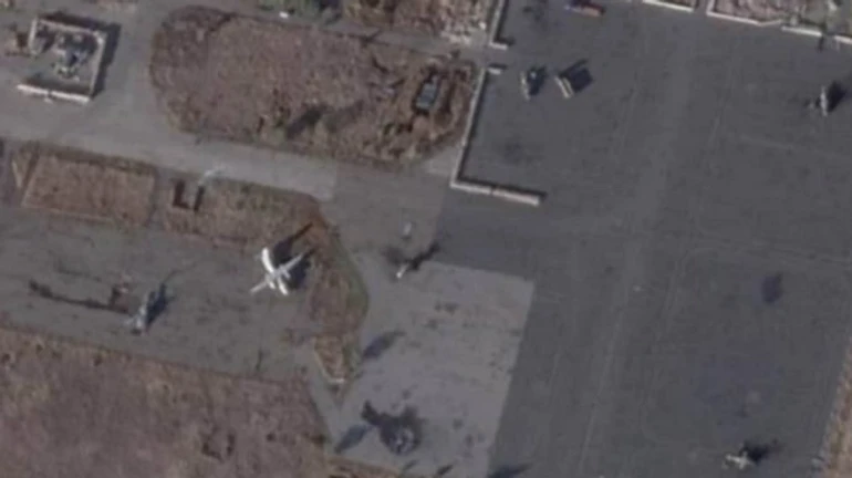 Satellite shows damage to Luhansk airfield after strikes by Ukraine's Armed Forces