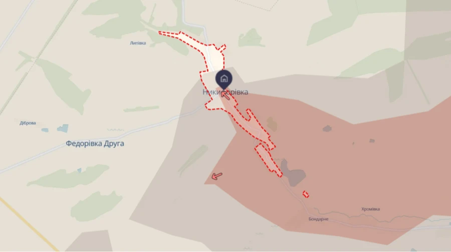 DeepState: Росіяни просунулись в Никифорівці на Донеччині