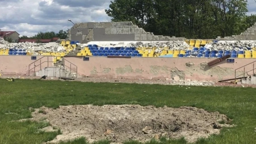 Stand from Kharkiv stadium destroyed by Russians brought to Munich – photos