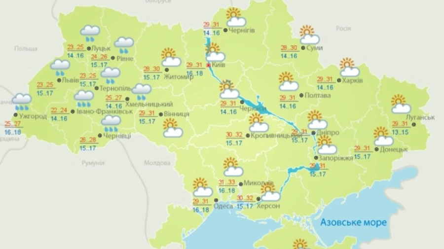 Спеку в Україні втамують грози