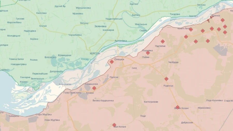 Russian forces bombarding Kherson
