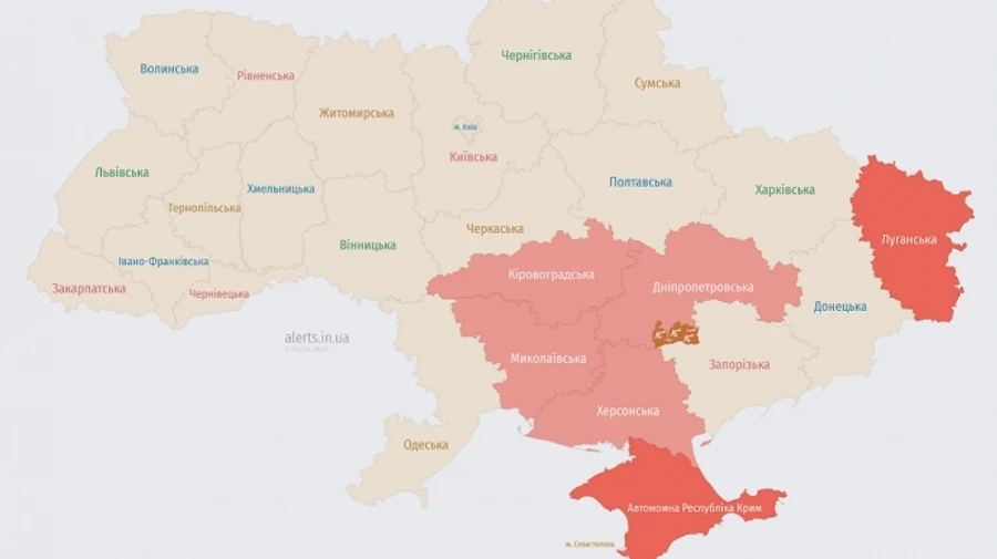 Air-raid warning issued in Ukraine's southeastern oblasts three times overnight: explosions heard in Kherson