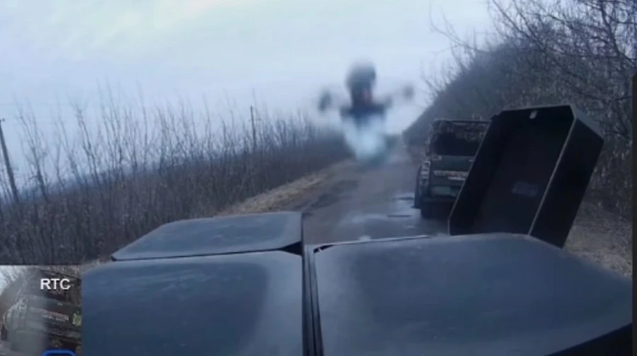 Ukrainian defence company Ratel shows combat use of ground robot with FPV drone launch platform – video