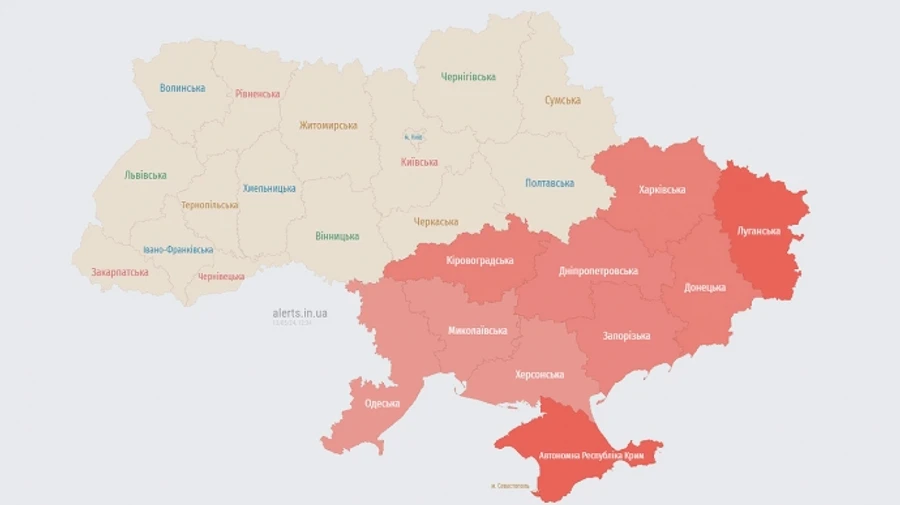 В низці областей виє тривога