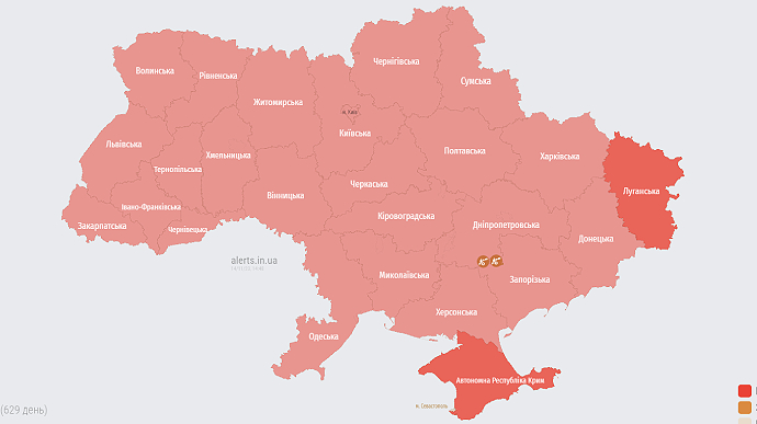 Fast dreistündige Luftangriffswarnung in der gesamten Ukraine ...