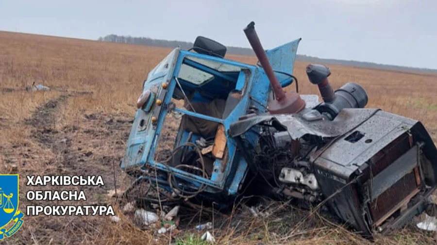 Tractor blows up in field in Kharkiv Oblast, 2 people dead